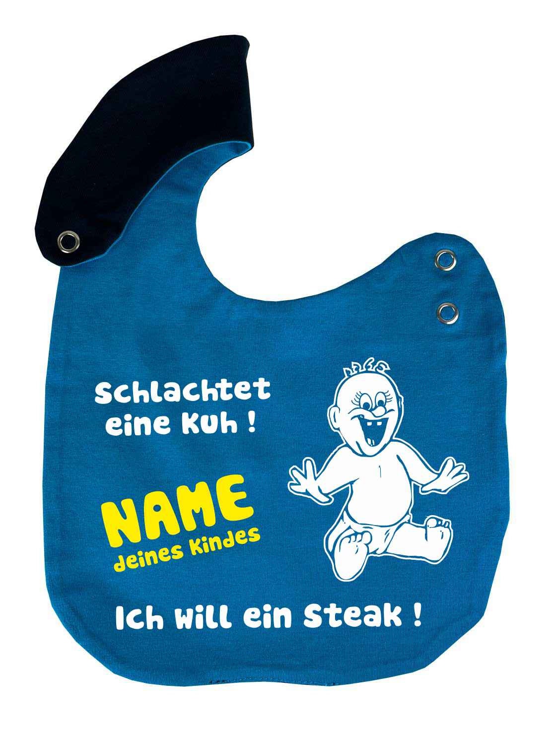 Größenverstellbares Lätzchen Multicolor Personalisiert Ich Will Ein Steak von Etsy - KleinerFratzStore