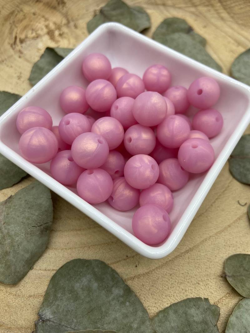 Silikonperle Perlgold Rosa 12mm, 15mm von Etsy - Klitzebunt