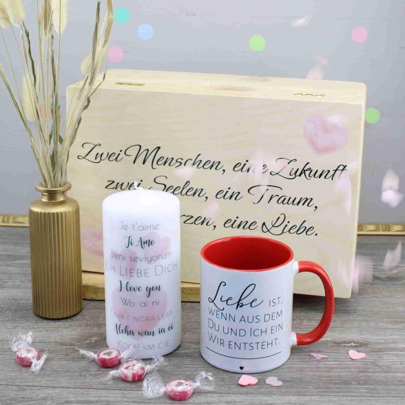 Geschenkset Liebe Zum Valentinstag Hochzeit Jahrestag Erinnerungsbox, Kerze, Tasse von Etsy - Konfettidruck