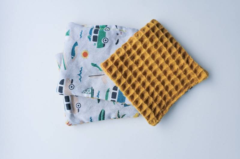 Zero Waste Abschminktücher 3Er Set, Wiederverwendbar, Kosmetikpads, Abschminkpads, Baumwolle, Waffelpique, Kein Abfall, Geschenk von Etsy - KosmonautinShop