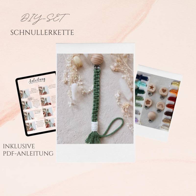 Schnullerkette | Diy-Set Makramee Pdf-Anleitung + Material Kreative-Auszeit Babyparty Mom To Be Mama Geschenk Schwangerschaft von Etsy - KreativSchachtelShop