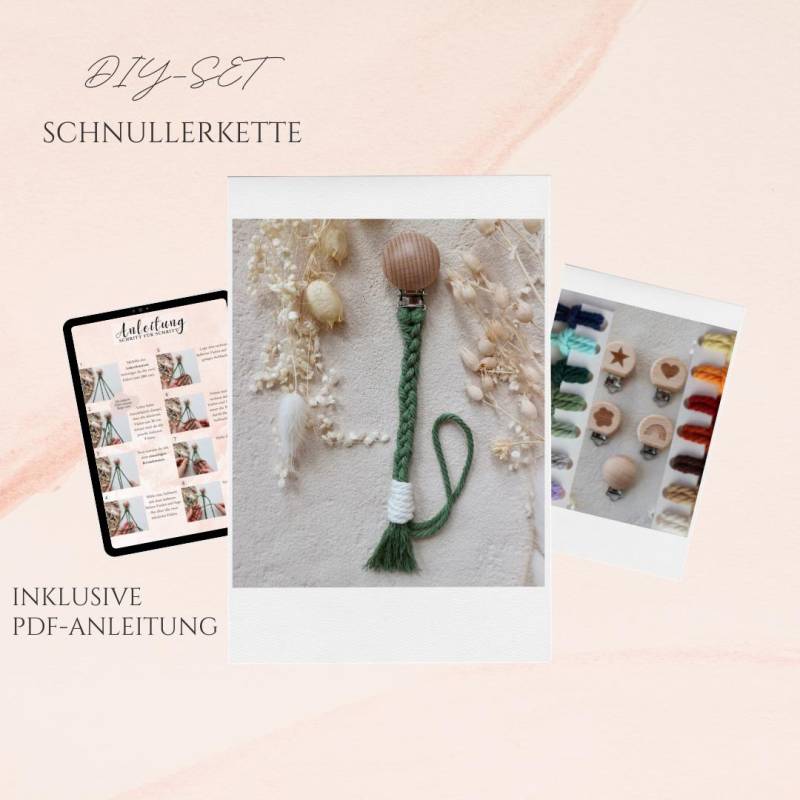 Schnullerkette | Diy-Set Makramee Pdf-Anleitung + Material Geschenk Kreative-Auszeit von Etsy - KreativSchachtelShop