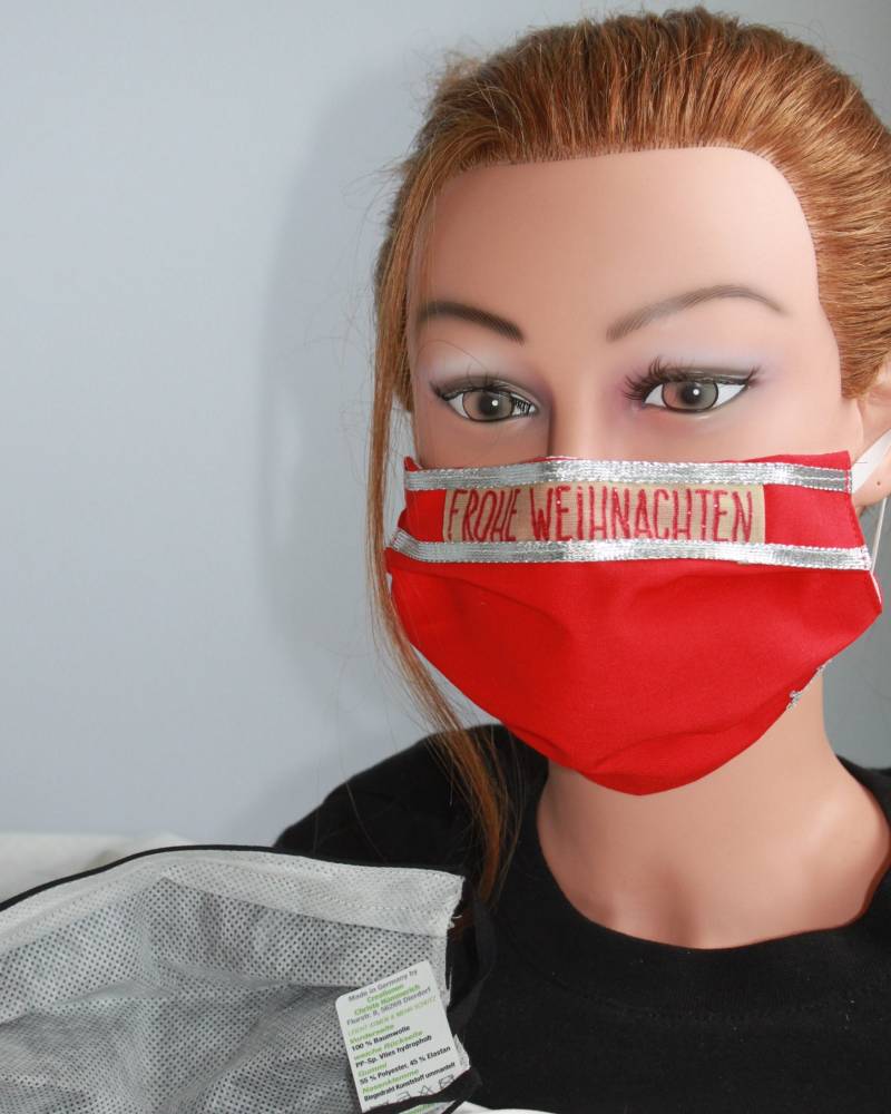 Maske Weihnachtsmaske Baumwollmaske- Frohe Weihnachten - 15895 + Gratiszugabe von Etsy - Kreativhaeuschen