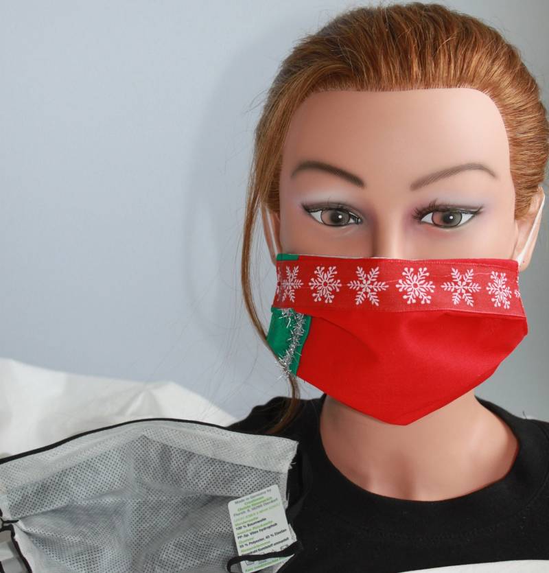 Maske Weihnachtsmaske Baumwollmaske- Weihnachtskristall Eiskristall - 15894 + Gratiszugabe von Etsy - Kreativhaeuschen