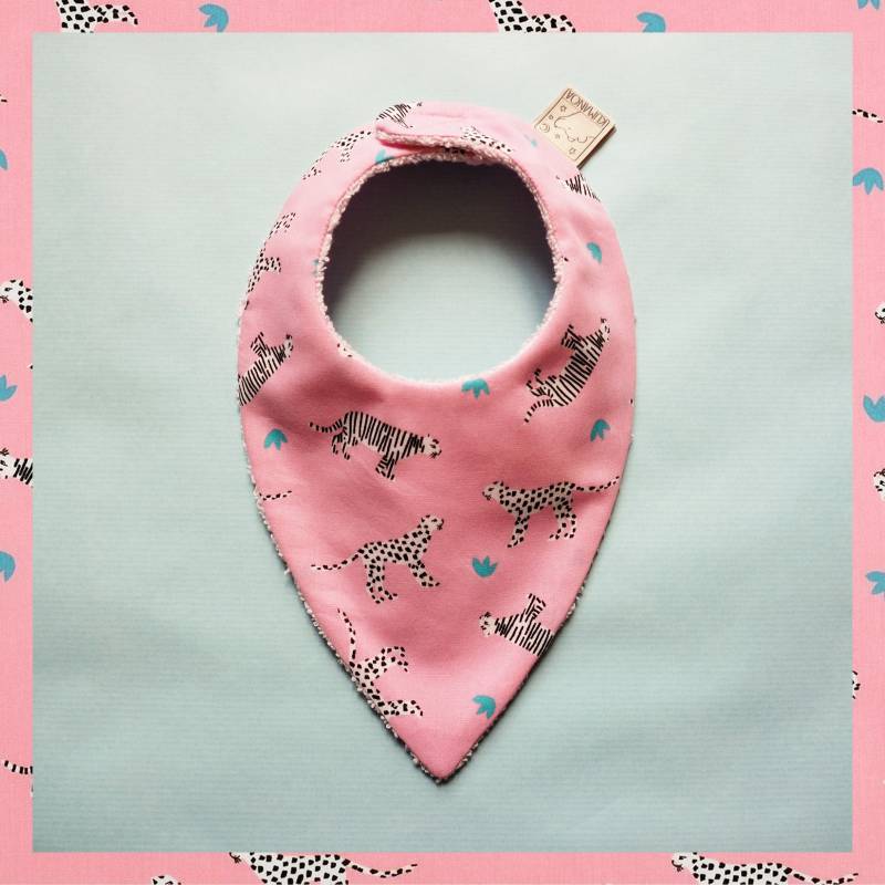 Tiger - Und Leoparden-Bandana-Lätzchen, Rosa Blau, Geschenk Zur Geburt von Etsy - Kumanoa