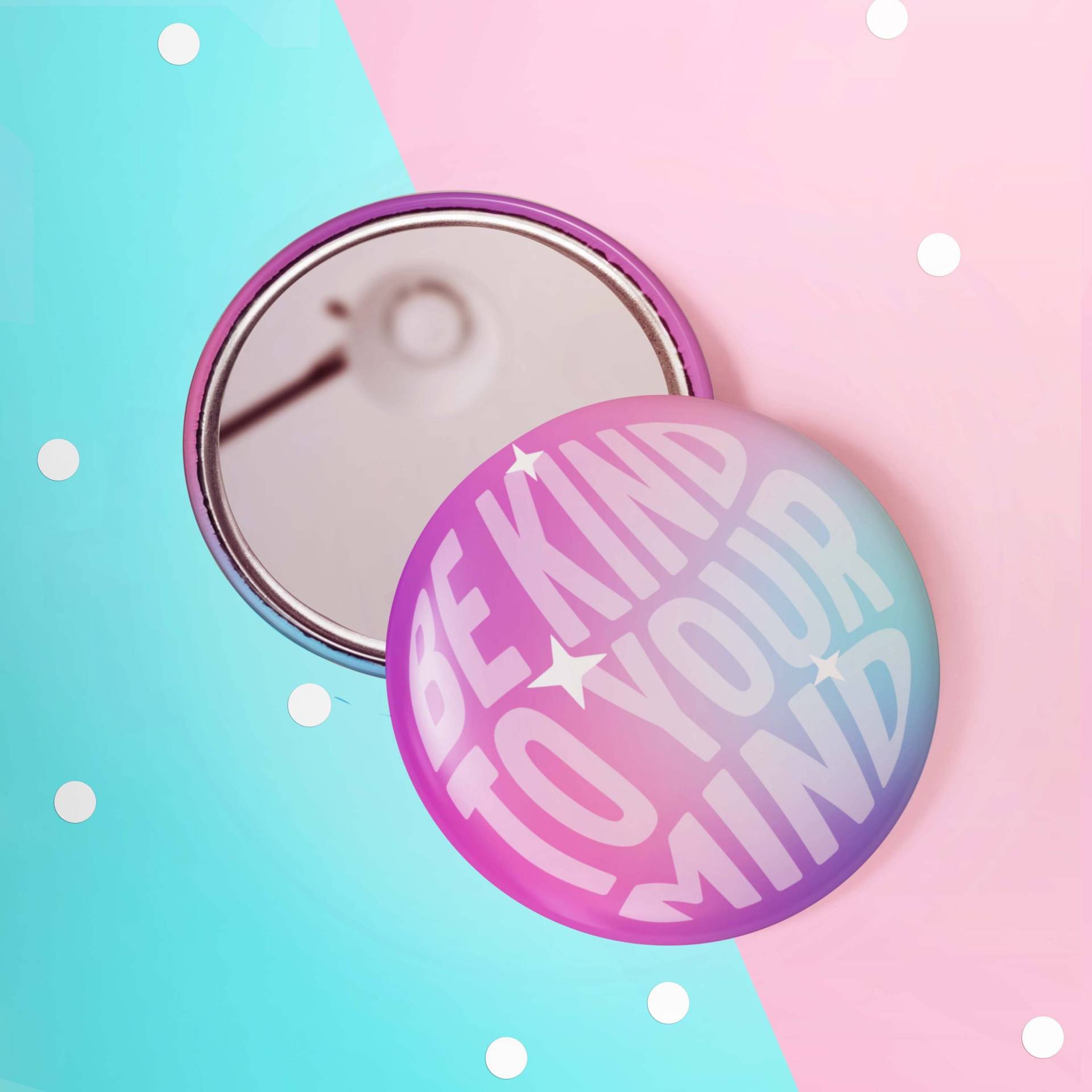 Be Kind To Your Mind - Positivität Affirmativ | Positive Affirmation 58mm Taschenspiegel Selbstpflege Geldbörse Spiegel von Etsy - KuriousKatieDesigns