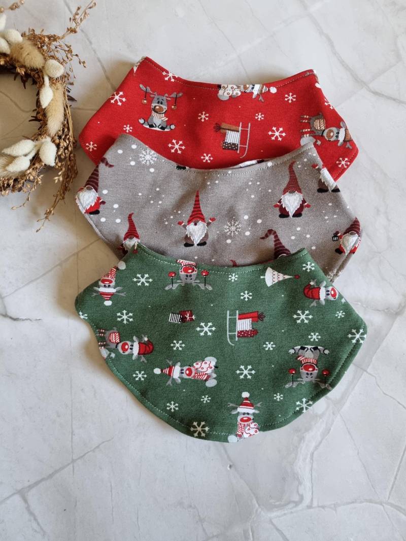 Christmas Cotton Baby Scarf Jersey Bandana Set | Burp Cloth Set Soft & Washable Newborn Last Minute Gift Babyshower von Etsy - Kuschelschals