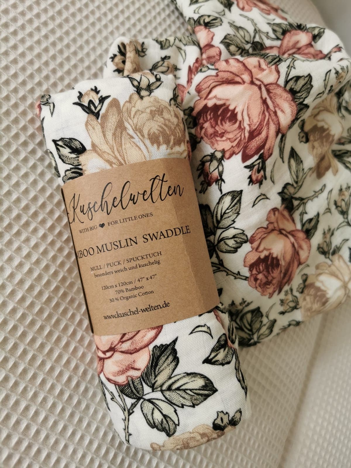 Swaddle/Pucktuch Vintage Roses 120cmx120cm von Etsy - Kuschelwelten