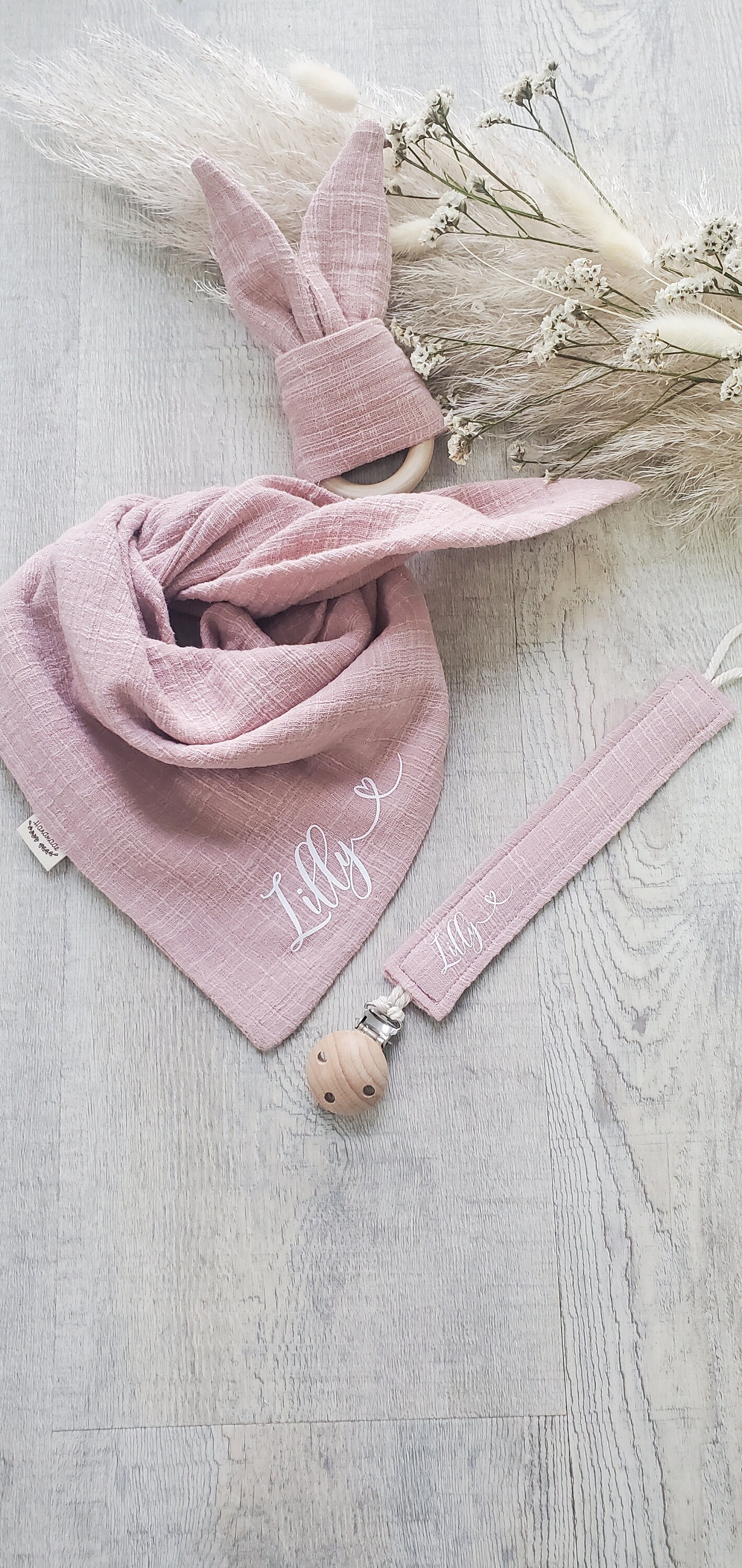 Tuch Baby/Kleinkind Personalisiert | Name Blumen I Muster Musselini Baumwolle| Halstuch Zum Knoten Handmade von Etsy - LACreate90