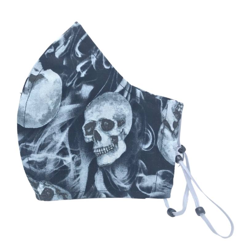 Black Skulls Gesichtsmaskenbezug Mit Nasendraht Und Filtertasche Geschenk Zum Vatertag Xs Bis Xl Gesichtsmasken von Etsy - LCDArtShop