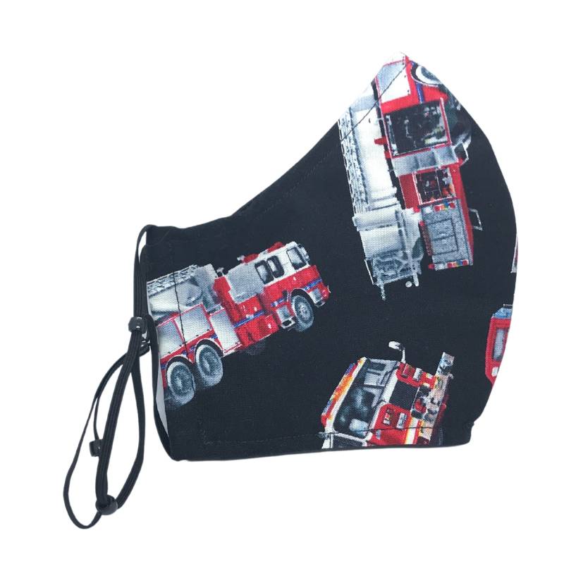 Schwarz Roter Feuerwehr Lkw Gesichtsmaskenbezug Mit Nasendraht Und Filtertasche Xs Bis Xl Gesichtsmasken von Etsy - LCDArtShop