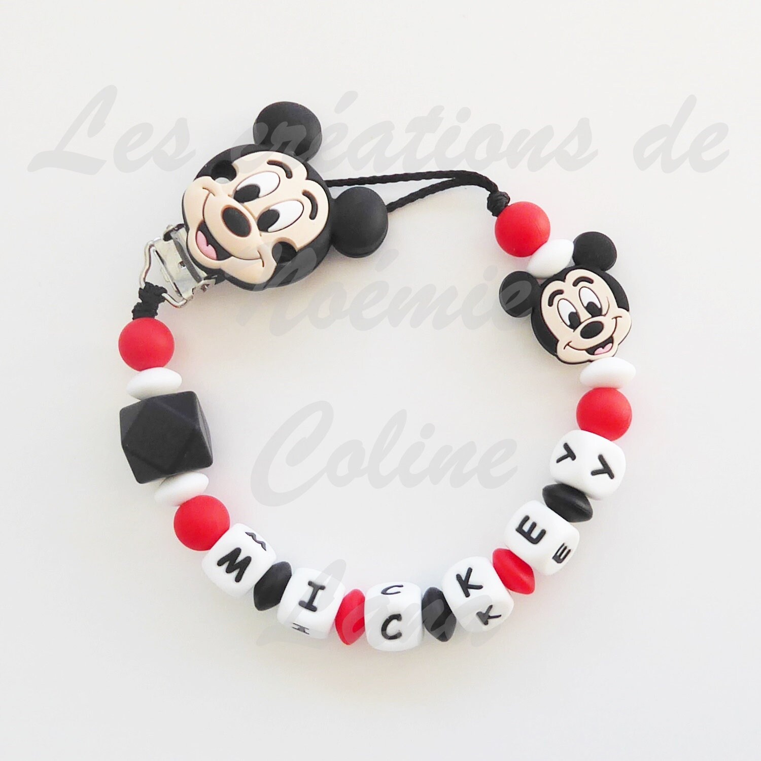 Personalisierter Mickey-Schnullerclip Aus Silikon / von Etsy - LESCREATIONSDENOCOLA