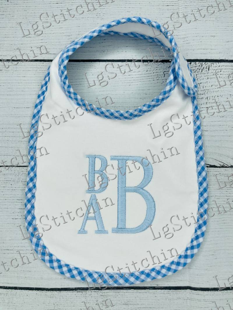 Mit Monogramm Lätzchen. Anfangslätzchen. Blau Vichykaro Zierlätzchen Benutzerdefinierte Lätzchen Baby Geschnitten Rosa Baumwollgeschenk von Etsy - LGStitchin