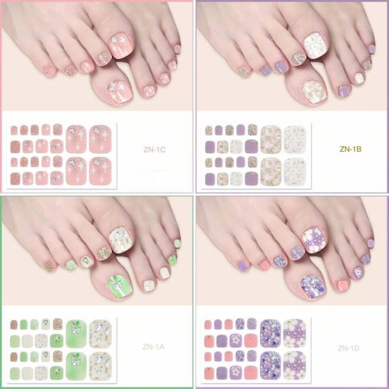 Nagelfolie Selbstklebend Für Zehennägel Full Cover Nagelsticker Aufkleber Pediküre Wrap Nagelaufkleber Ohne Lampe Design Trend Sommer Füße von Etsy - LaPerlaDiSaWi