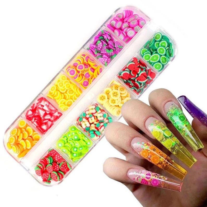 3D Nail Art 12 Set Bunte Obst Nagel Dekoration von Etsy - LatinMall