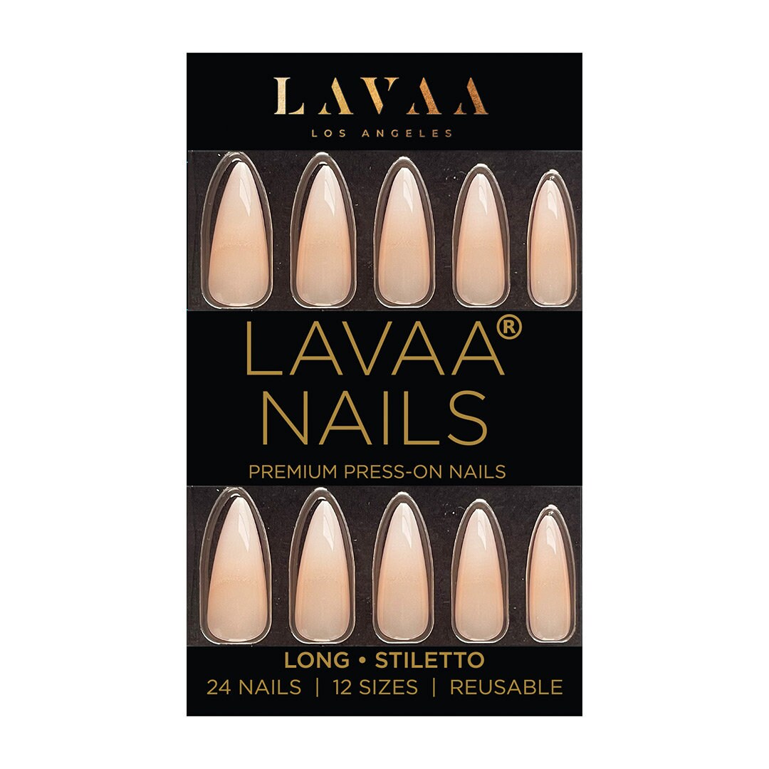 French Kiss Press-On Nägel | Ombre French Tip Lange Stiletto Glänzender Glanz Salonqualität Und Wiederverwendbar Lava Schönheit von Etsy - LavaaBeauty