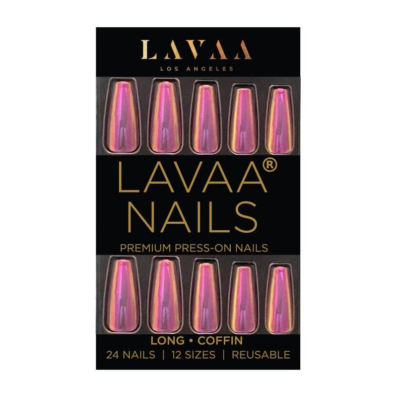 Hot Commodity Press-On Nails | Chrom Lila Lange Sarg Nägel Salonqualität Und Wiederverwendbar Lava Schönheit von Etsy - LavaaBeauty