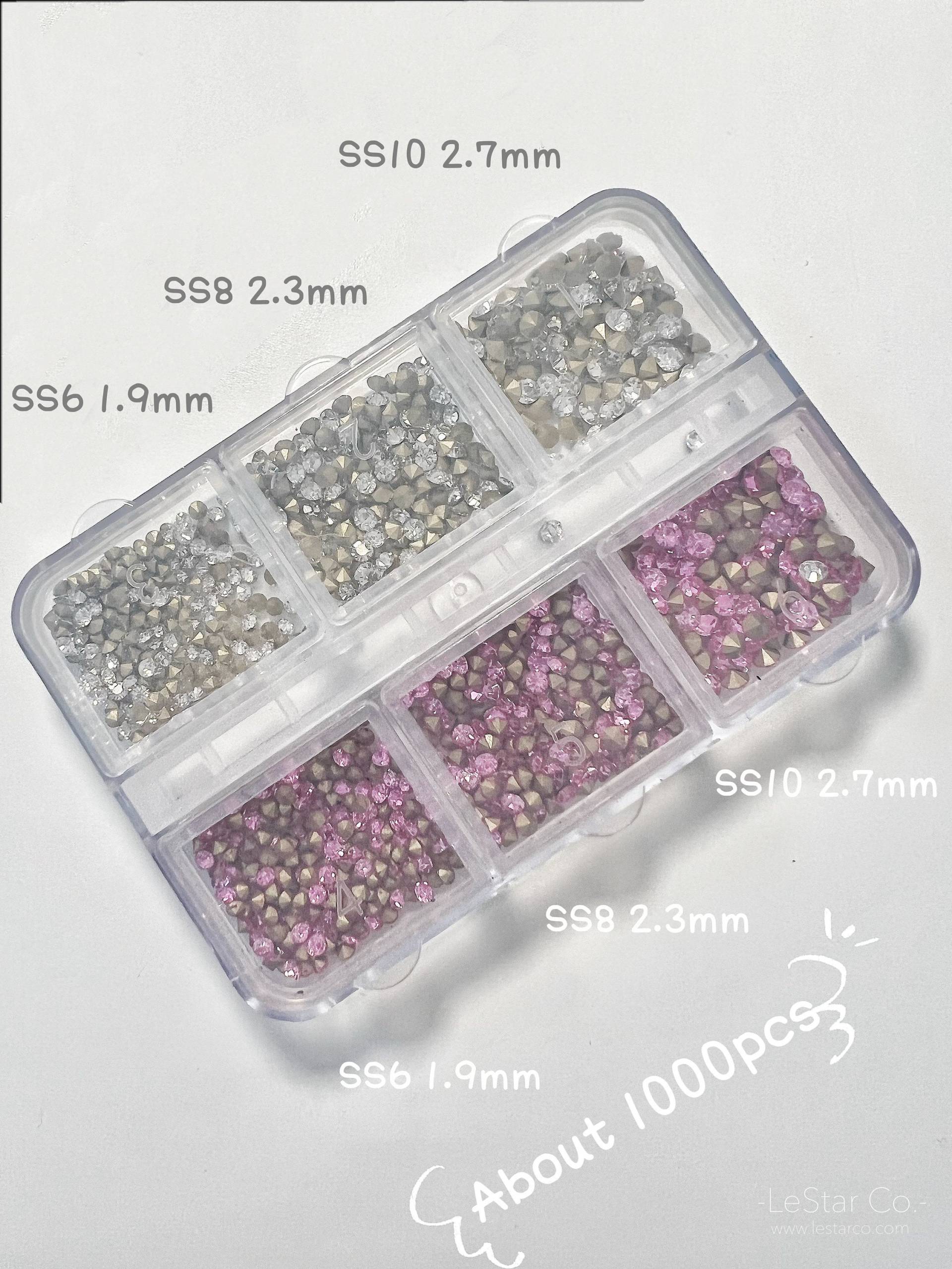 1000 Stück Mixed-Größen Spitze Strass Diamant Kristall Edelstein Steine Klar Ab Diamanten Pailletten 3D Nail Design Dekorationen Diy Zubehör von Etsy - LeStarCo