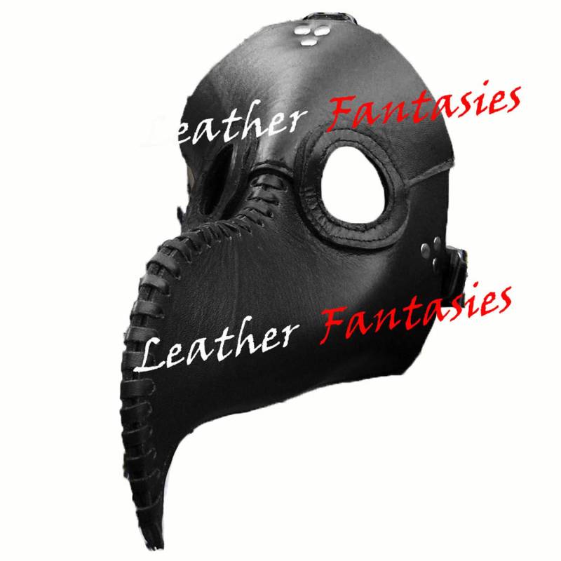 Echtleder Pest Arzt Vogel Maske Langer Nasen Schnabel Cosplay Steampunk Halloween Kostüm Requisiten Schwarz Für Larp von Etsy - LederFantasies