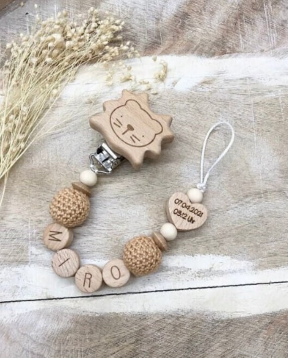 Schnullerkette Personalisiert Datum Graviert von Etsy - LemonandCocoa