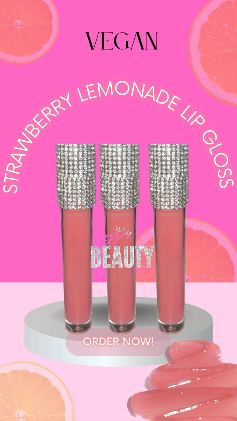 Vegan Hydrating Pigmented Lipgloss | Erdbeer Mokka Natürliche Öle Strawberry Lemonade von Etsy - LexxBeautyShopLLC