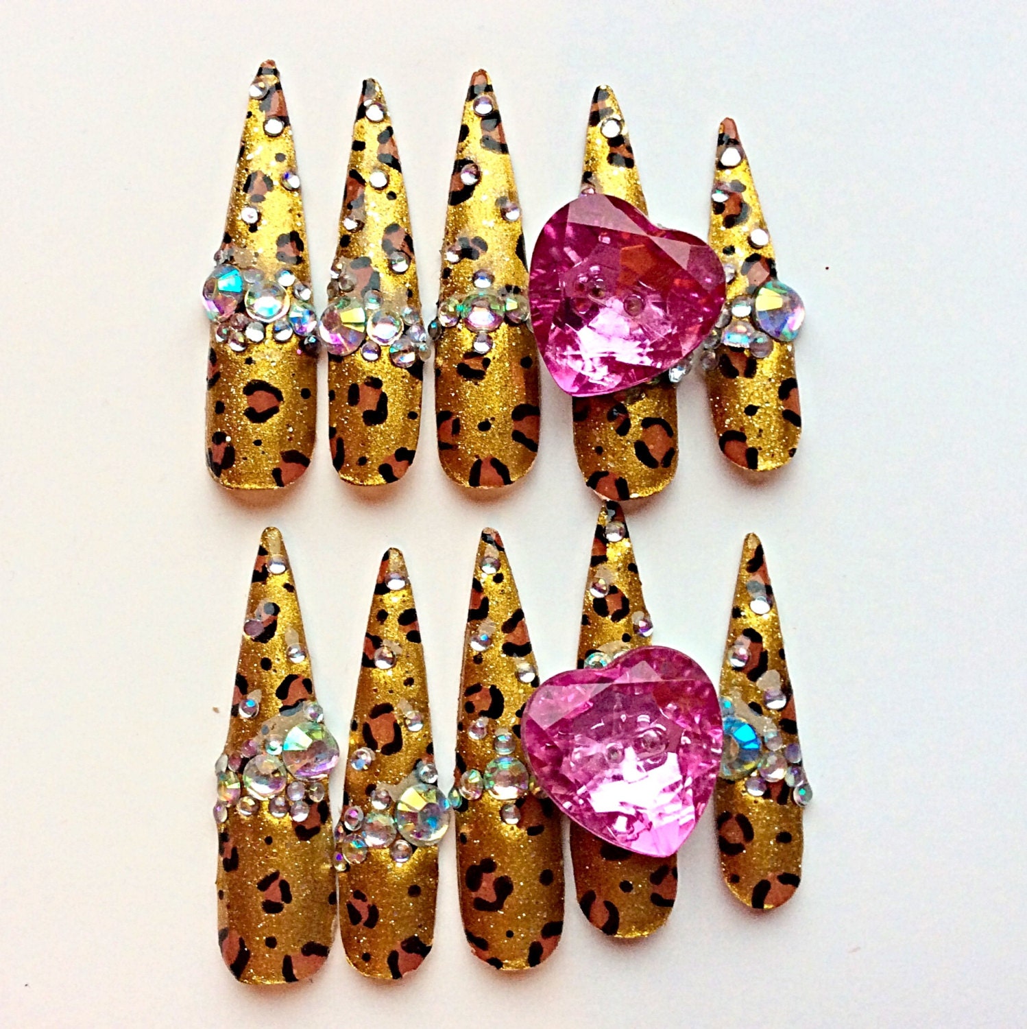 Wilde Leopard Kawaii Gyaru Nägel von Etsy - LhouraiisShop