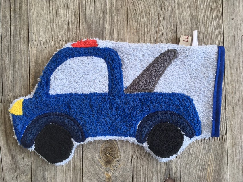 Waschlappen Blaues Abschleppauto von Etsy - LiaMalaDE