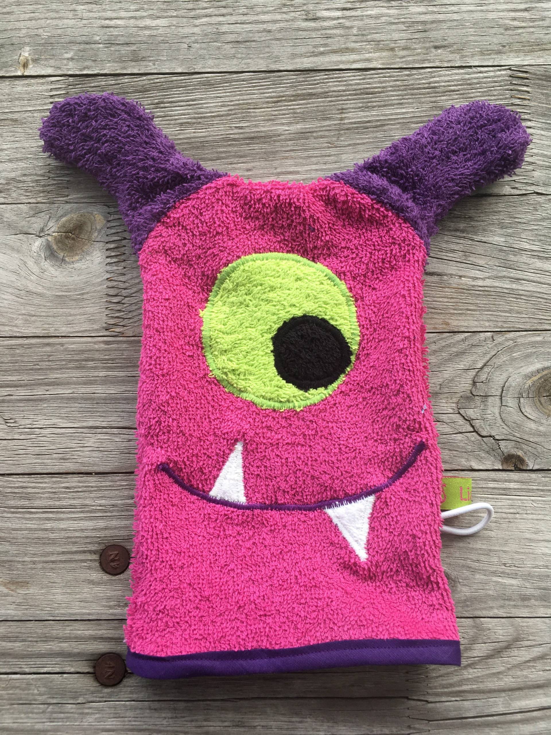 Waschlappen Monster Lila Pink von Etsy - LiaMalaDE