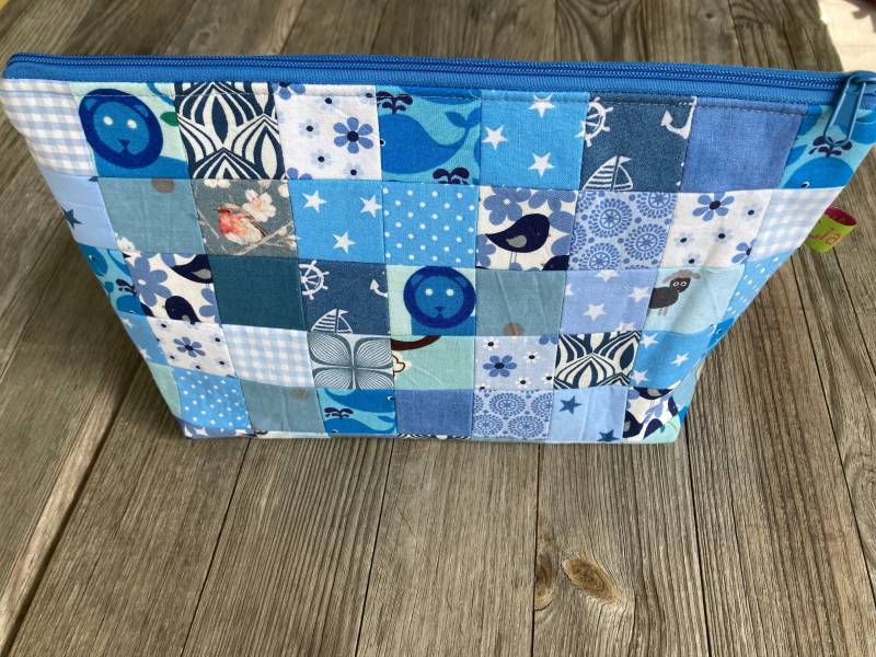 Wickeltasche, Kosmetiktasche in Hellblau von Etsy - LiaMalaDE