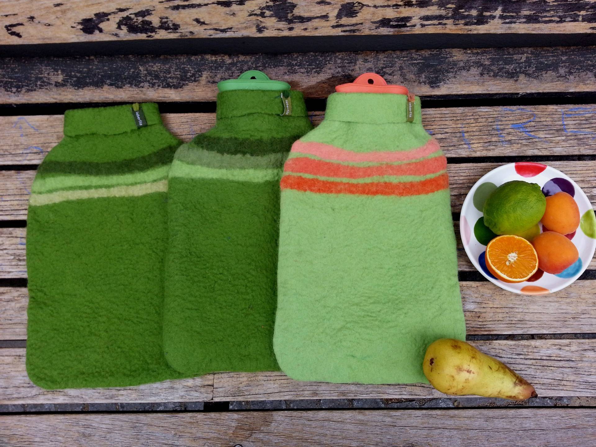 Wärmflasche Mit Filzbezug, Gestreift, Grün Wärmflasche Mit Filzbezug, Gestreift, Grün von Etsy - Lieberfilz