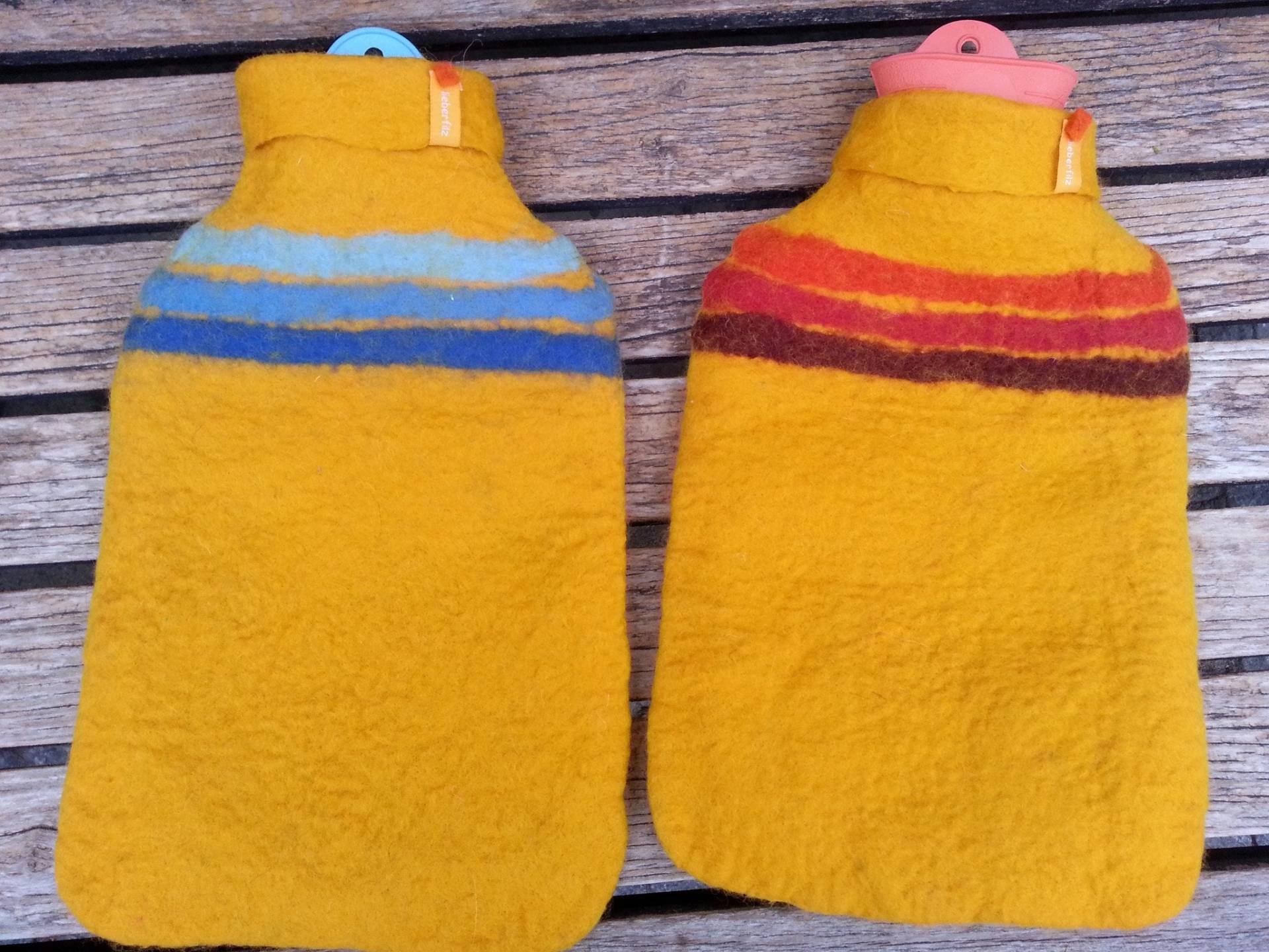 Wärmflasche Mit Filzbezug, Streifen, Orange Und Gelb Wärmflasche Mit Filzbezug, Streifen, Orange Und Gelb von Etsy - Lieberfilz