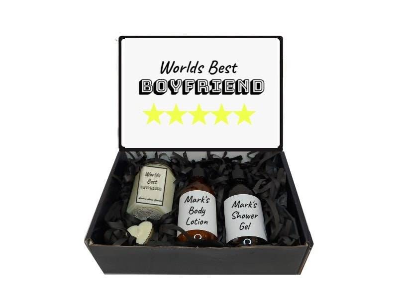 5 Sterne Boyfriend Geschenkbox Geschenkkorb - Individuell/Personalisiert Worlds Best von Etsy - LindsayLucasCandles