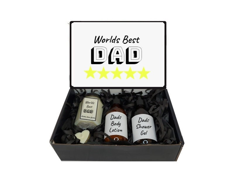 5 Sterne Dad Geschenkbox Geschenkkorb - Individuell/Personalisiert Worlds Best von Etsy - LindsayLucasCandles