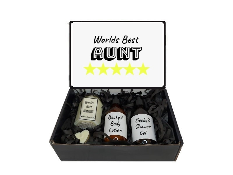 5 Sterne Tante Geschenkbox Geschenkkorb - Individuell/Personalisiert Worlds Best Aunt von Etsy - LindsayLucasCandles