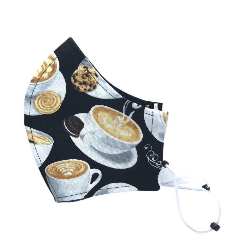 Cappucino Kaffeeliebhaber Gesichtsmaske | Stoffmaske Für Lehrer Mit Nasenbügel Und Filtertasche von Etsy - LisArtCanada