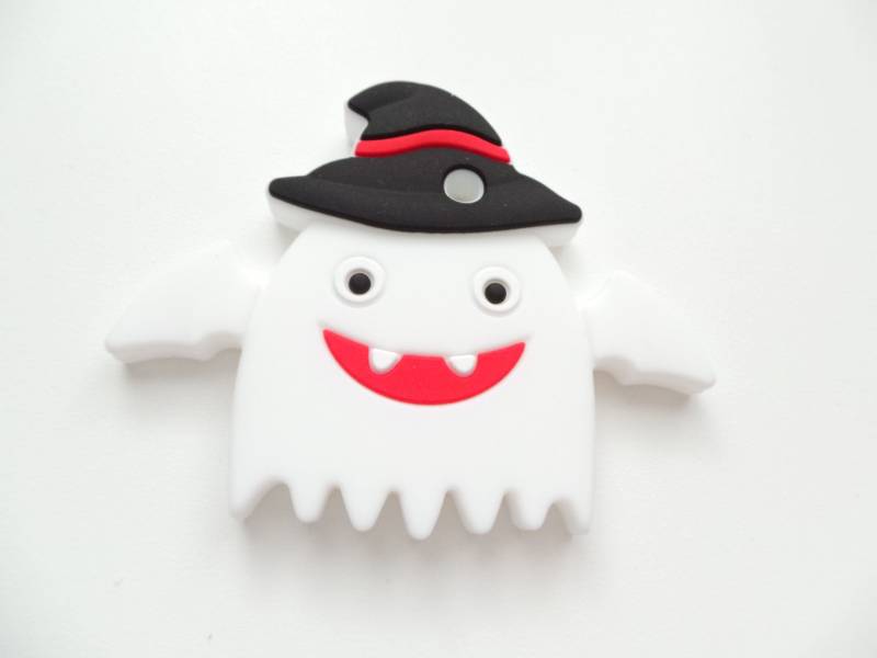 Silikon White Ghost Beißspielzeug, Kürbis Beißring, Halloween Beißring von Etsy - LittleDuckyuk