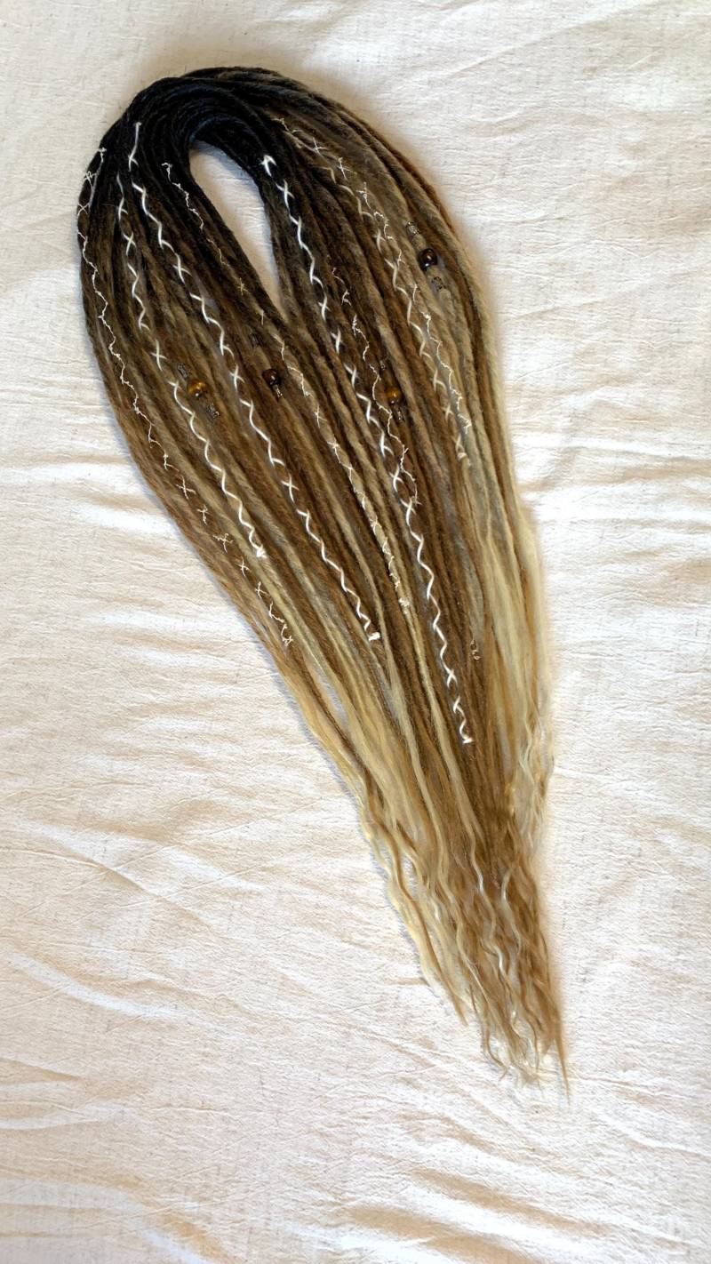 Bright Sun | Custom Made Dreadlocks Extensions Synthetic Dreads Black Golden Blonde von Etsy - LivanaDreadart