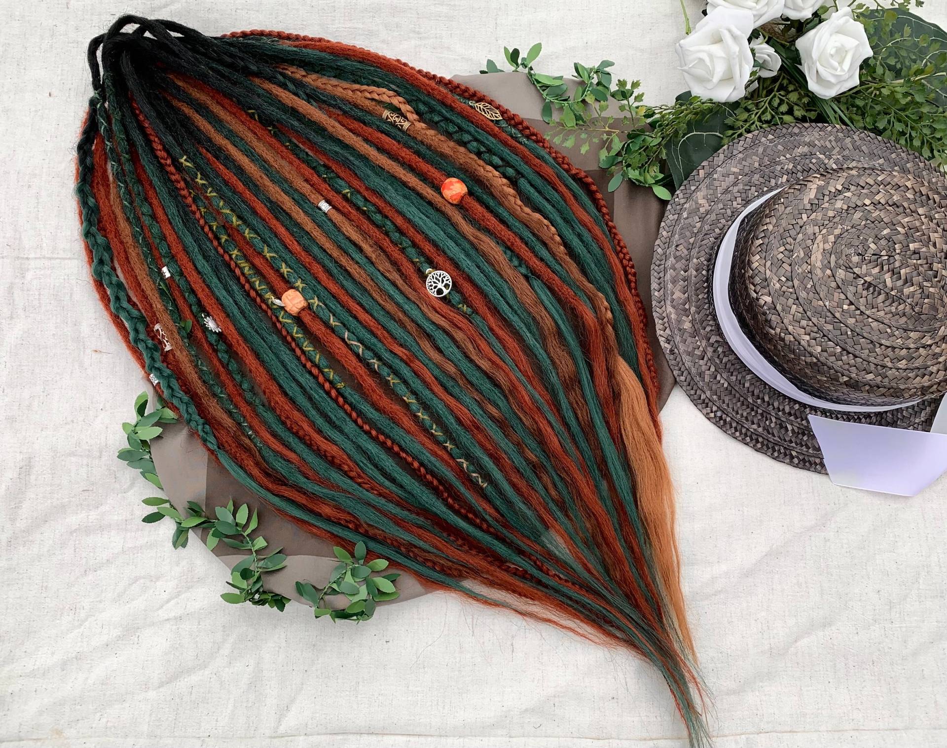 Celtic Herbalist | Handmade Custom Made Dreadlocks Extensions Synthetic Or Wool Dreads Partial Full Blonde Honey Red Wine Copper von Etsy - LivanaDreadart