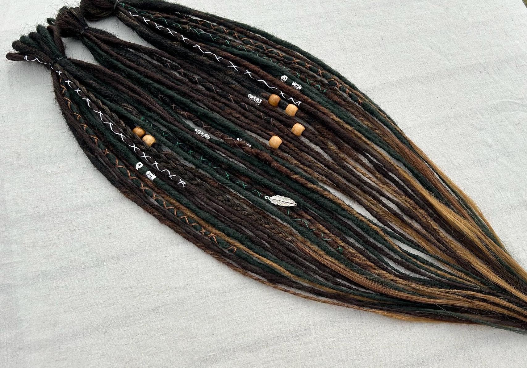 Dark Nature | Custom Made Dreadlocks Extensions Synthetic Dreads Partial Or Full Sets Brown Pecan Seagreen Darkbrown von Etsy - LivanaDreadart