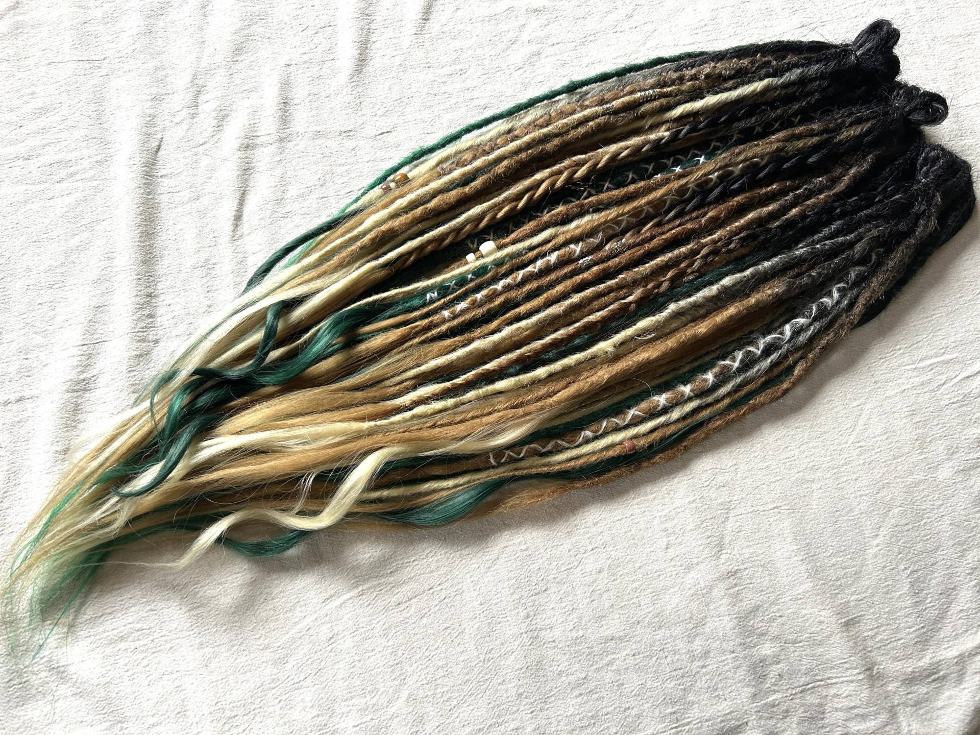 Forest Feeling With Curly Ends Handmade Dreadlocks Extensions Custom Made Synthetic Dreads Blond Lightblond Seagreen Brown Ombre Forest Feeling With Curly Ends Handmade Dreadlocks Extensions Custom Made Synthetic Dreads Blond Lightblond Seagreen Brown Ombre von Etsy - LivanaDreadart