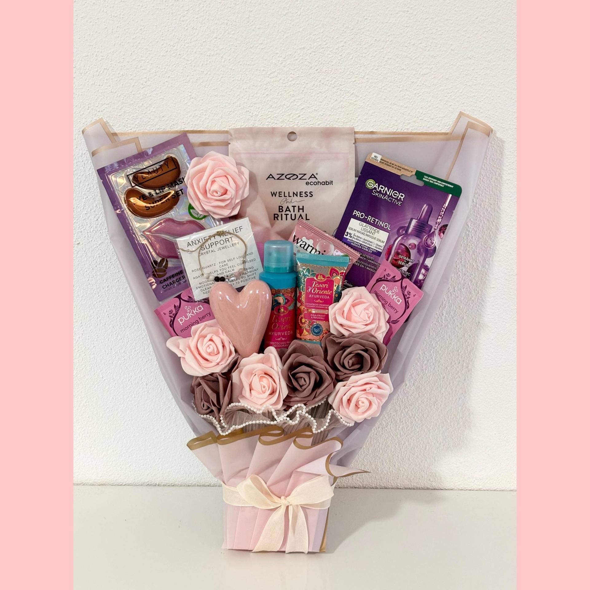 Beautystrauß Geschenkset Frauen, Mutter, Schwester Tochter Freundin, Beauty Bouquet Außergewöhnlich Geschenk, Wellness, Luxus, Rosen von Etsy - LivskleinesAtelier