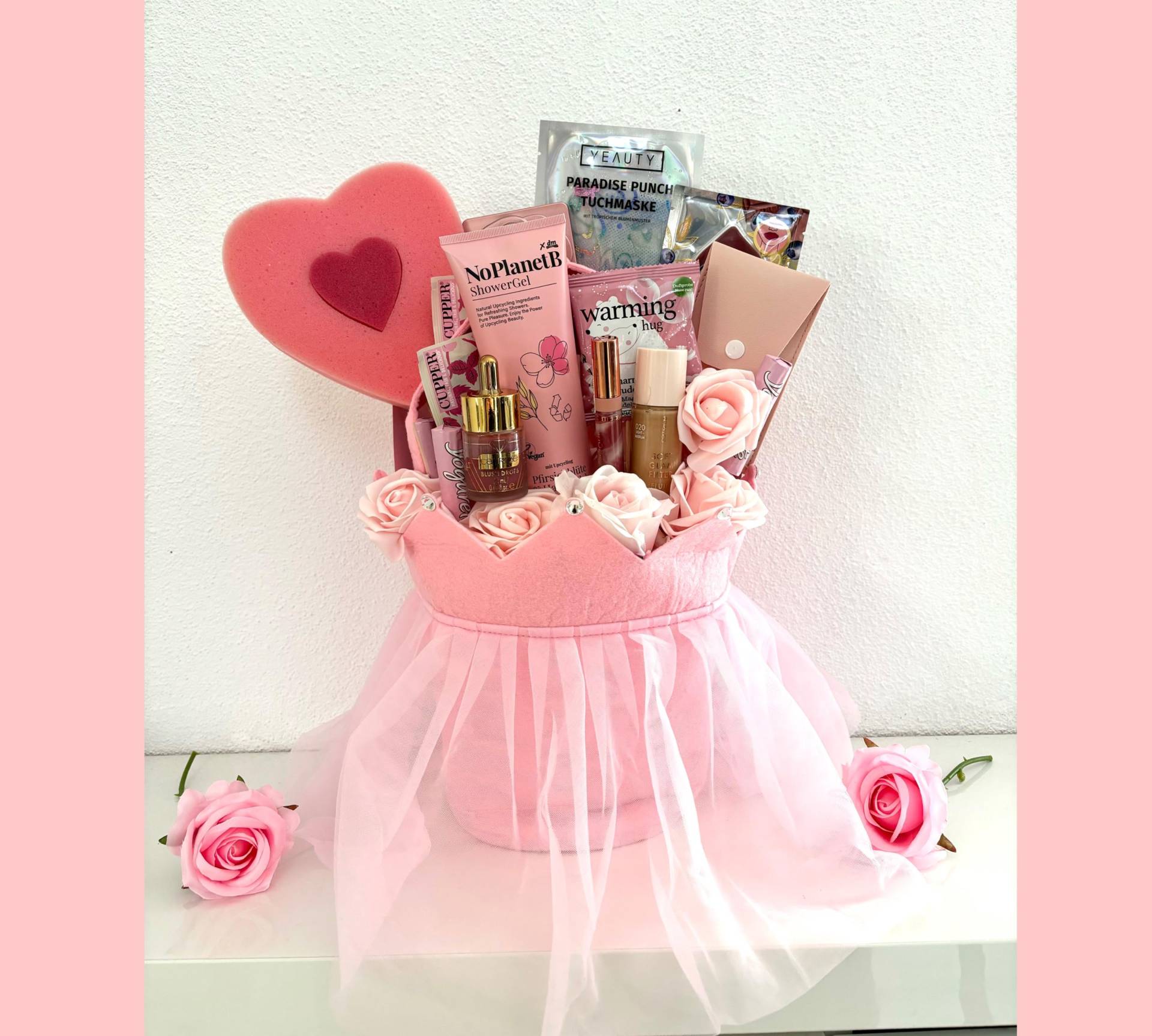 Geschenkset Prinzessin Korb Geschenk Mädchen Tochter Freundin Valentinstag Rosen Rosa Geschenkkorb Besonders von Etsy - LivskleinesAtelier