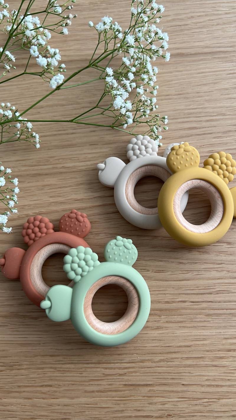 Silikon Beißring, Babybeißring, Zahnungshilfe, Montessori Babyspielzeug, Greifring von Etsy - Liyadesignn