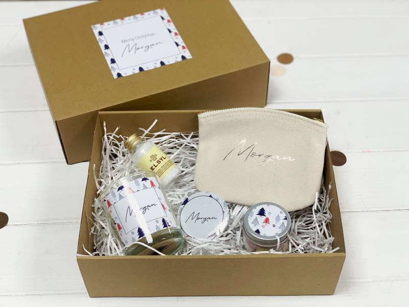 Personalisierte Weihnachtsgeschenkbox, Weihnachtsgeschenkset, Verwöhn-Geschenkbox, Personalisierte Spa-Box, Weihnachts-Beauty-Geschenkbox, Geschenk von Etsy - LizzielaneBoutique