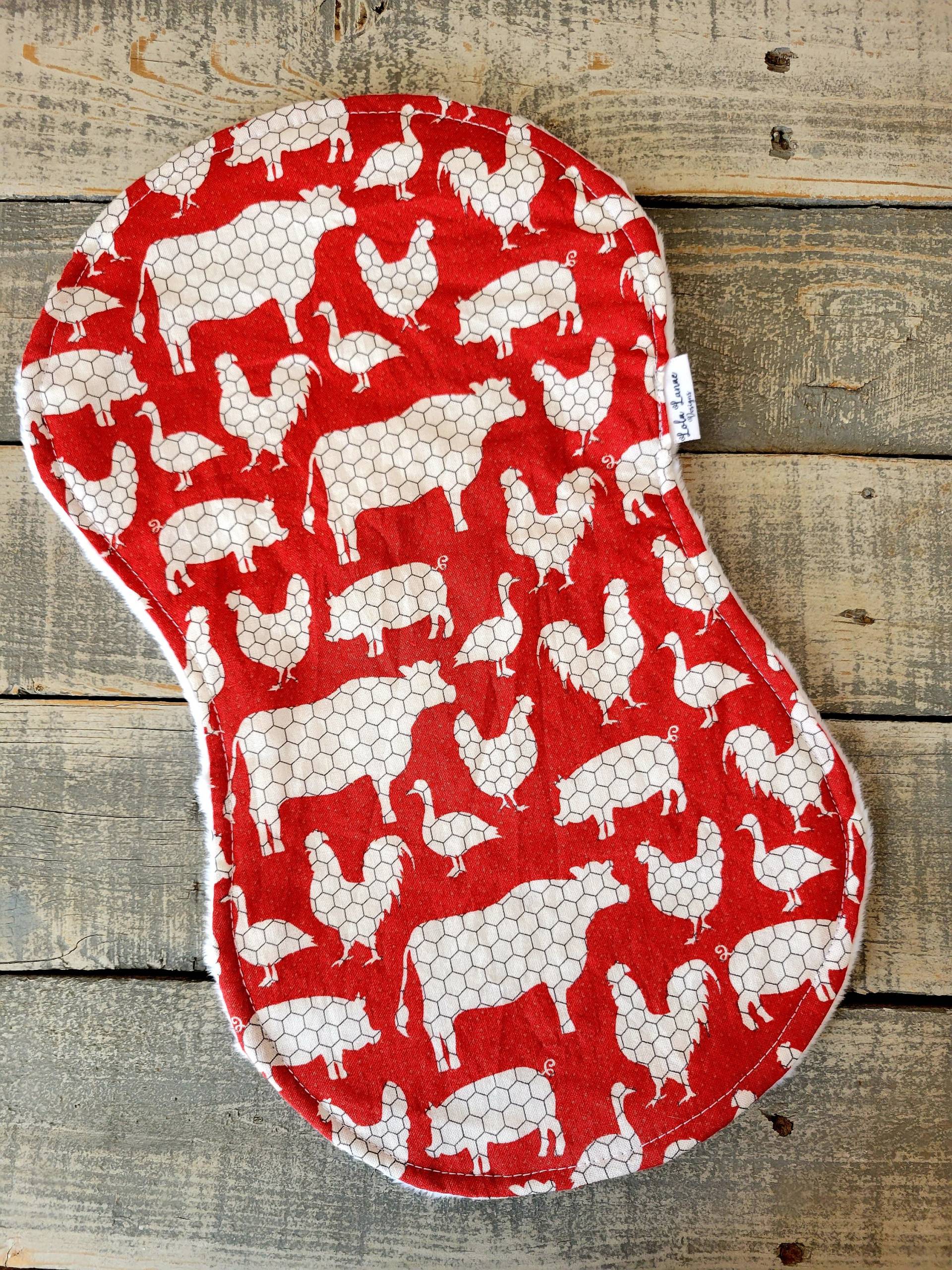 Rote Bauernhof Tiere Milchkuh Baumwolle Und Minky Baby Burp Tuch Weicher Rag Western Junge Mädchen Shower Geschenk Southwest Kuh Schwein Huhn von Etsy - LolaLanaeDesignsCo