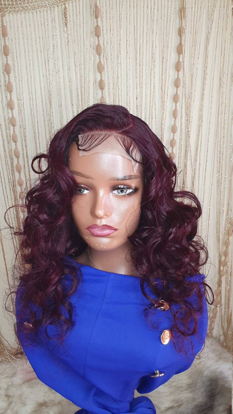 Bodywave 99J 22Inches Perücke/Korpus Perücke/Lockige Perücke/Ombre Perücke/Gefärbte Lockige Perücke/Echthaarperücke/Lockige Haare von Etsy - LouiseHairFeel