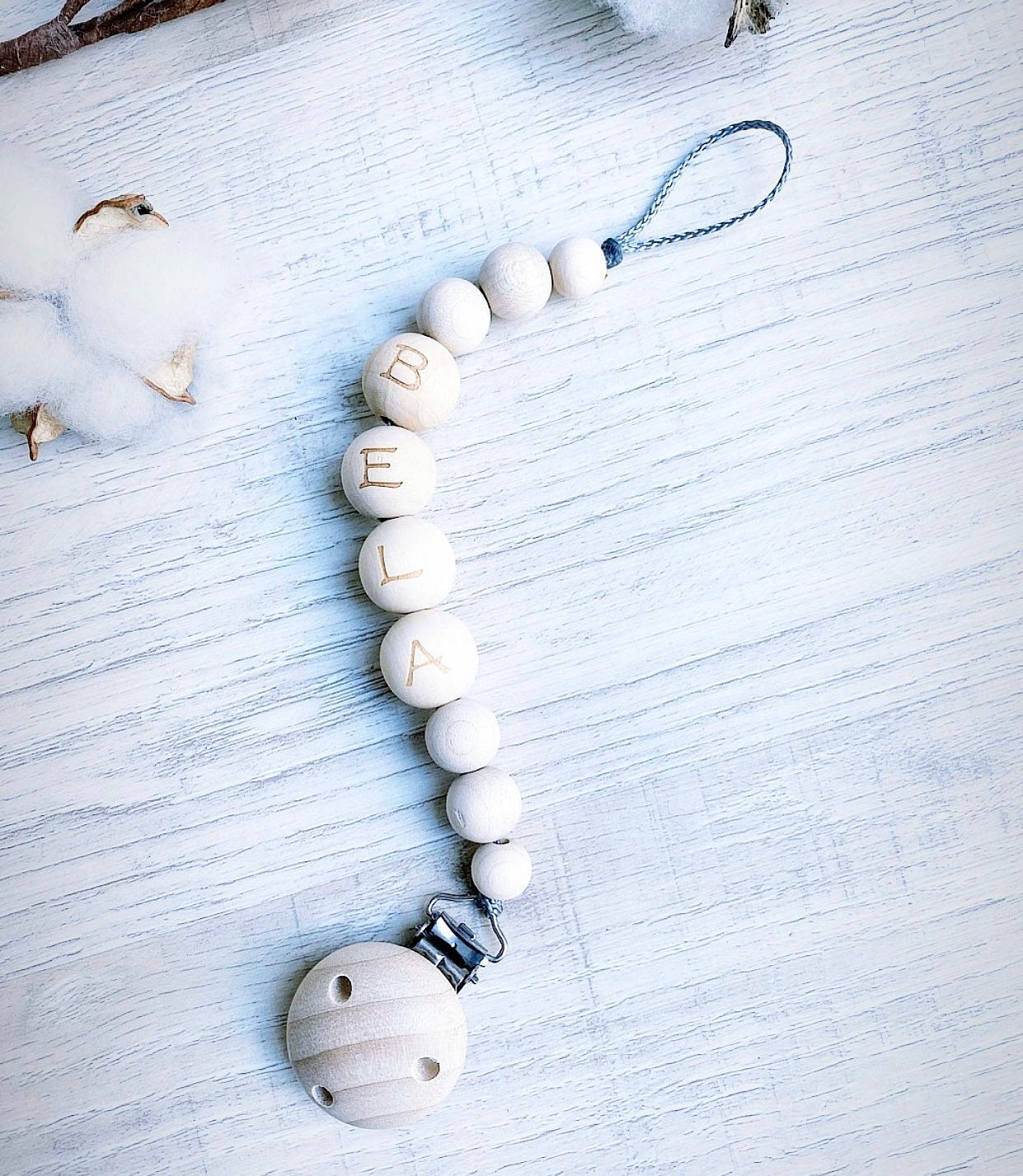 Schnullerkette Natur Personalisiert Schnullerkette Natur Personalisiert von Etsy - LoveMoonKids