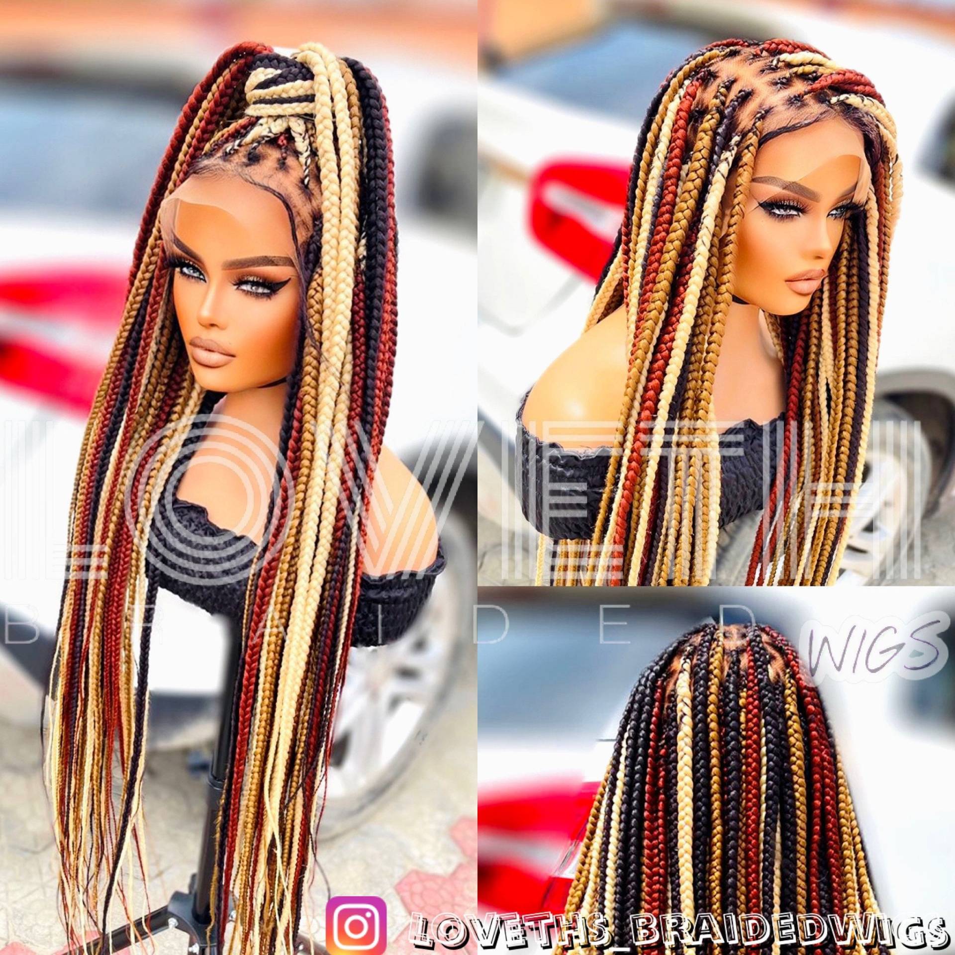 Geflochtene Perücke, Knotless Box Braids, Full Lace Geflecht-Perücke, Senegalesegeflecht von Etsy - Lovethsbraidedwigs