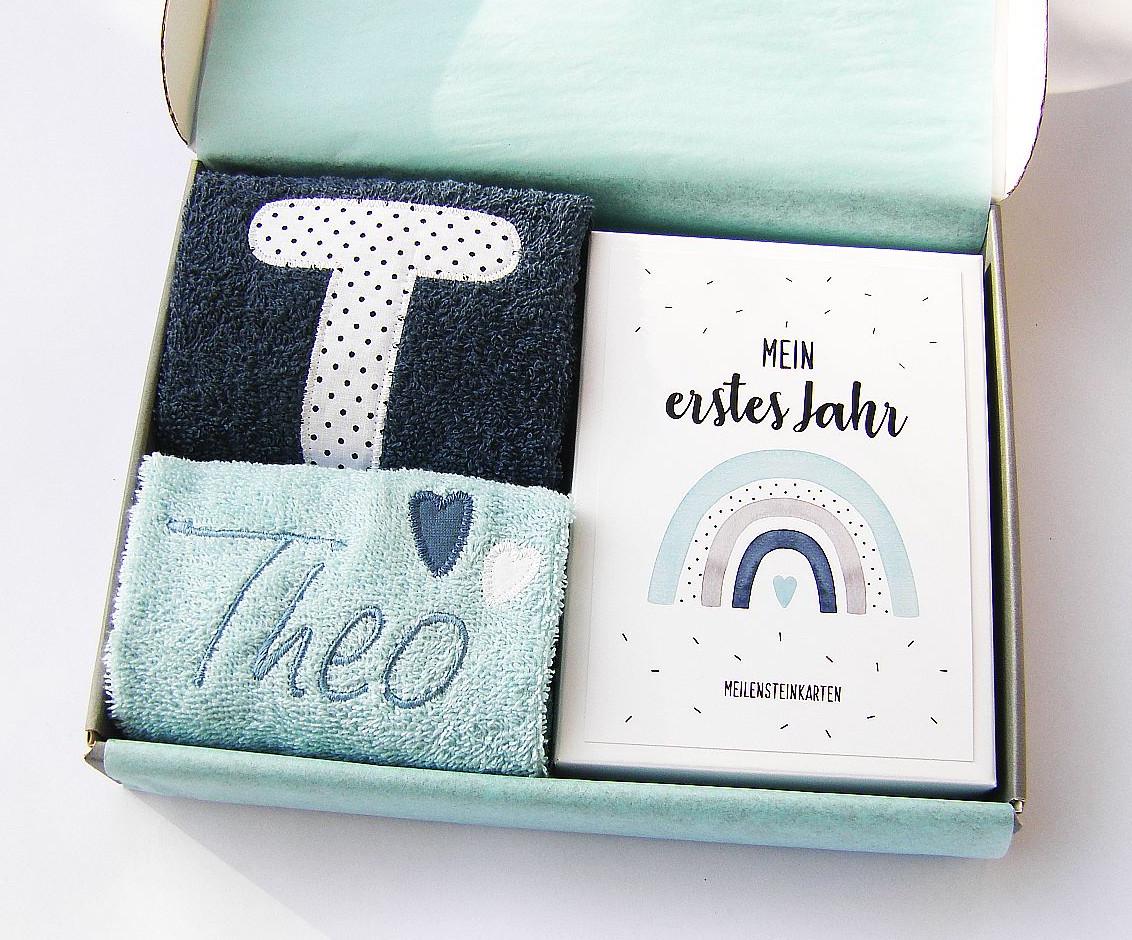 Kleines Babyset Regenbogenherz Aqua | Mit Name Baby Regenbogen Geschenk Zur Geburt Babyparty Meilensteinkarten Lätzchen Spucktuch Kleines Babyset Regenbogenherz Aqua | Mit Name Baby Regenbogen Geschenk Zur Geburt Babyparty Meilensteinkarten Lätzchen Spucktuch von Etsy - LuMaluShop