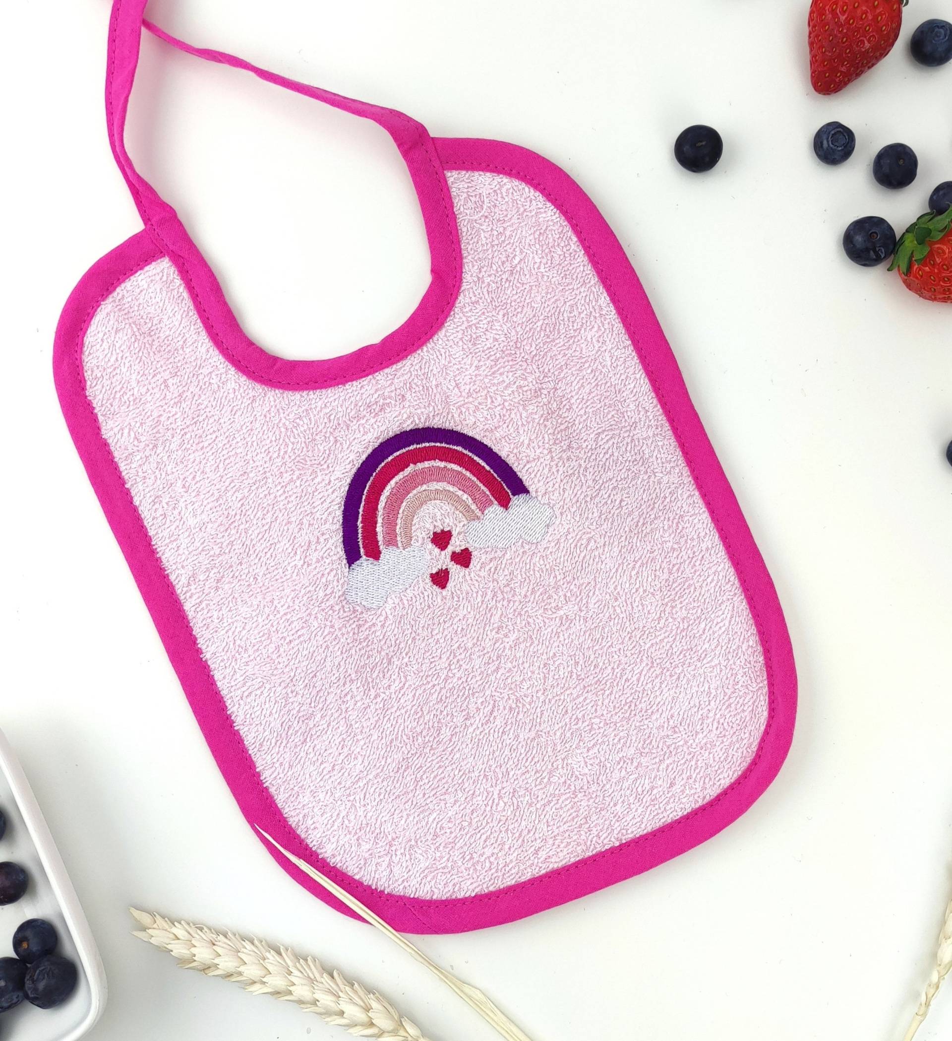 Lätzchen Mit Namen in Rosa-Pink/Regenbogen Personalisiertes Babylätzchen von Etsy - Luffelong